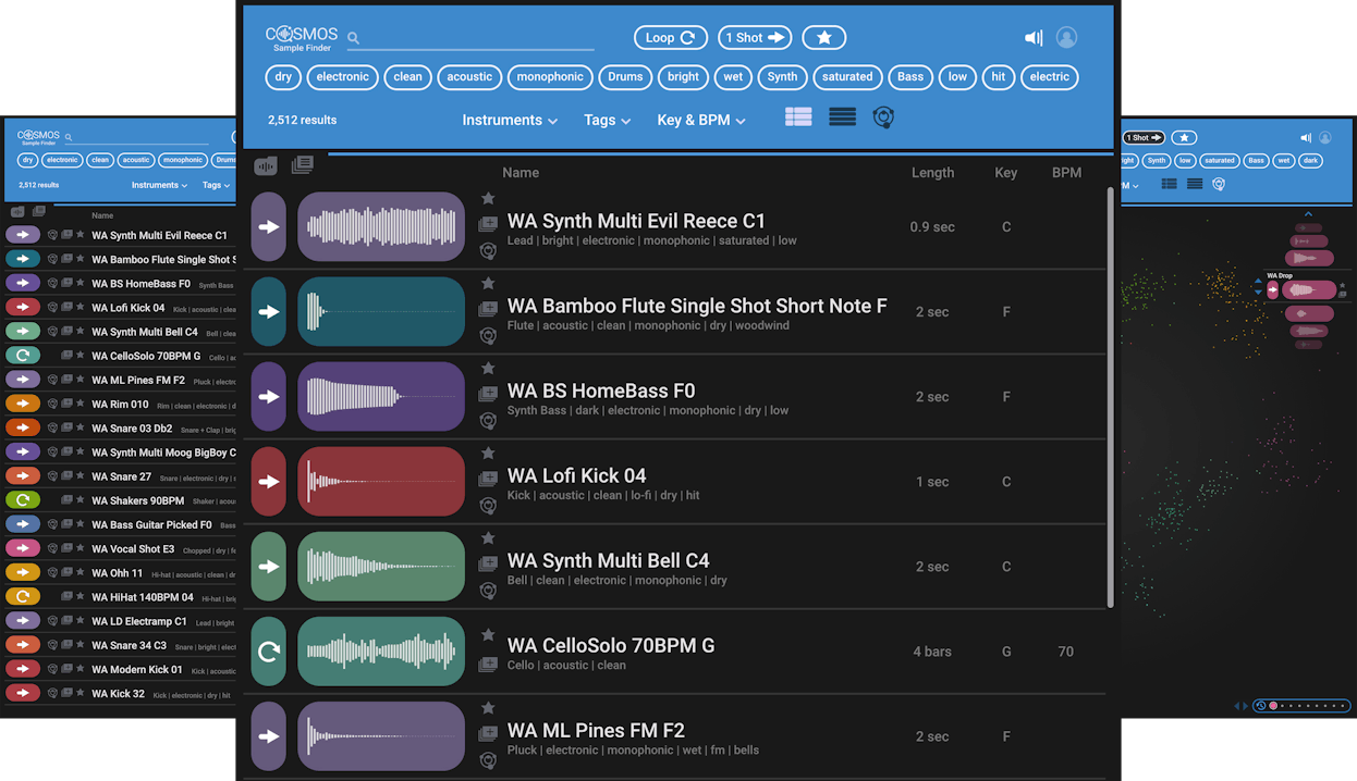Waves COSMOS Sample Finder